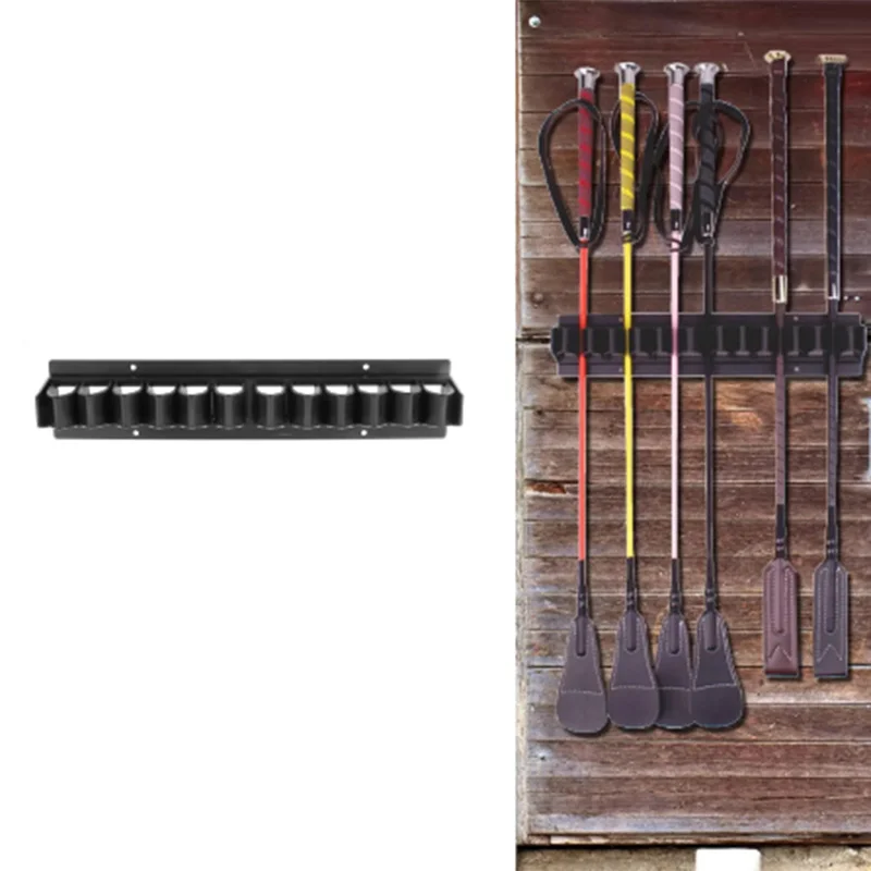 Stable Whip Rack: Wall-mounted Holder for Horse Riding Whips; Equestrian Accessory Accommodates 12 Whips