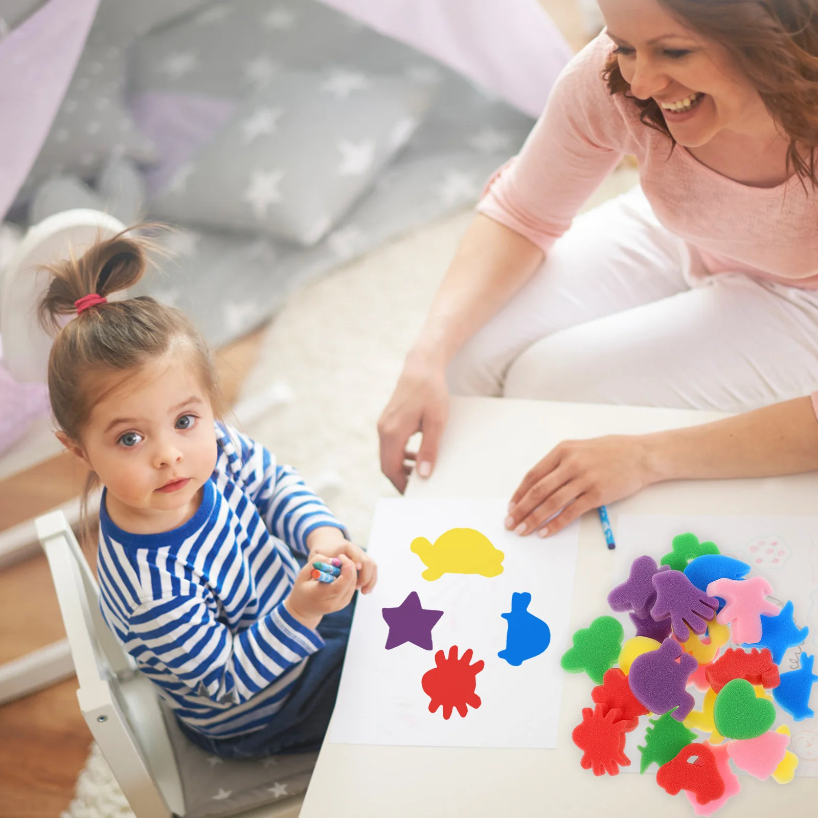 48 pçs blocos de pintura escova bem feita para pintura extra leve absorvente para projetos de arte de parede diy escova de esponja