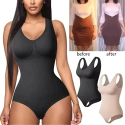 Large Size One Piece Body Shapewear Bodysuit Waist Trainer Women's Corset Seamless Abdomen Pant Crotch Buckle Slimming Underwear