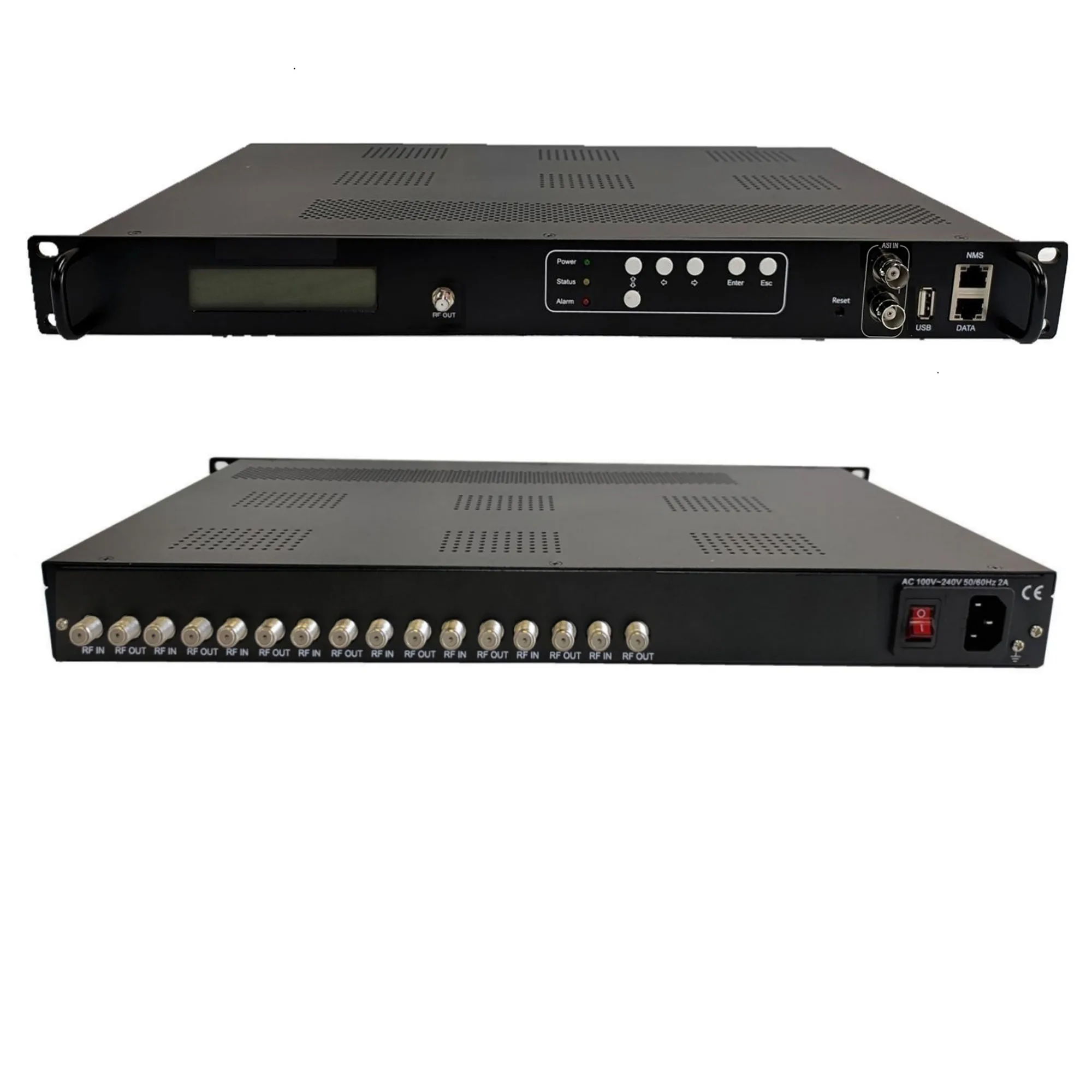 8-channel จูนเนอร์ RF modulator จูนเนอร์ IP DVB-S2 S2X DVB-C DVB-T2 ISDBT ATSC ตัวรับสัญญาณ modulator ระบบทีวี front-end อุปกรณ์