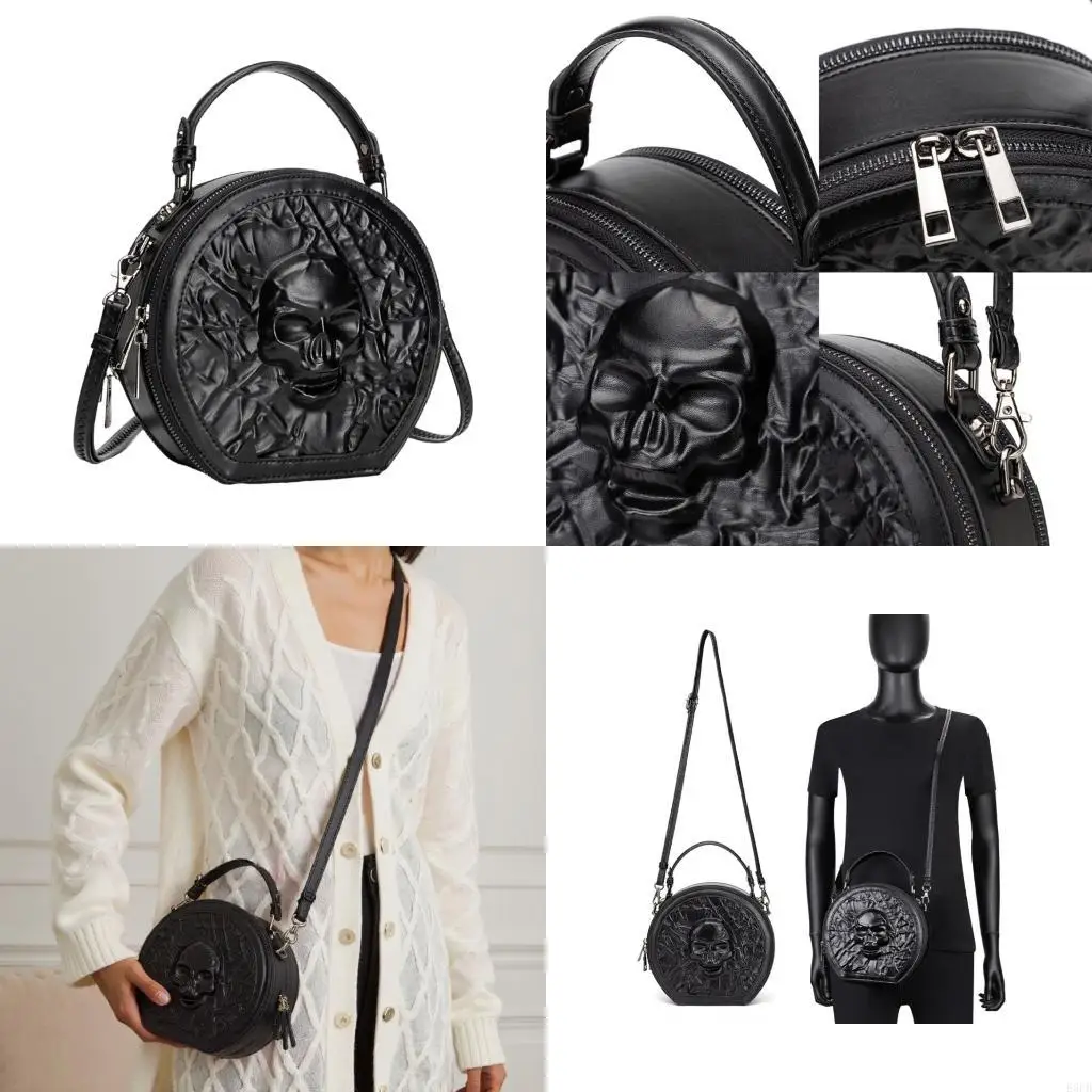 

Женская сумка Готическая сумка через плечо Ретро сумка через плечо Круглая сумка на каждый день