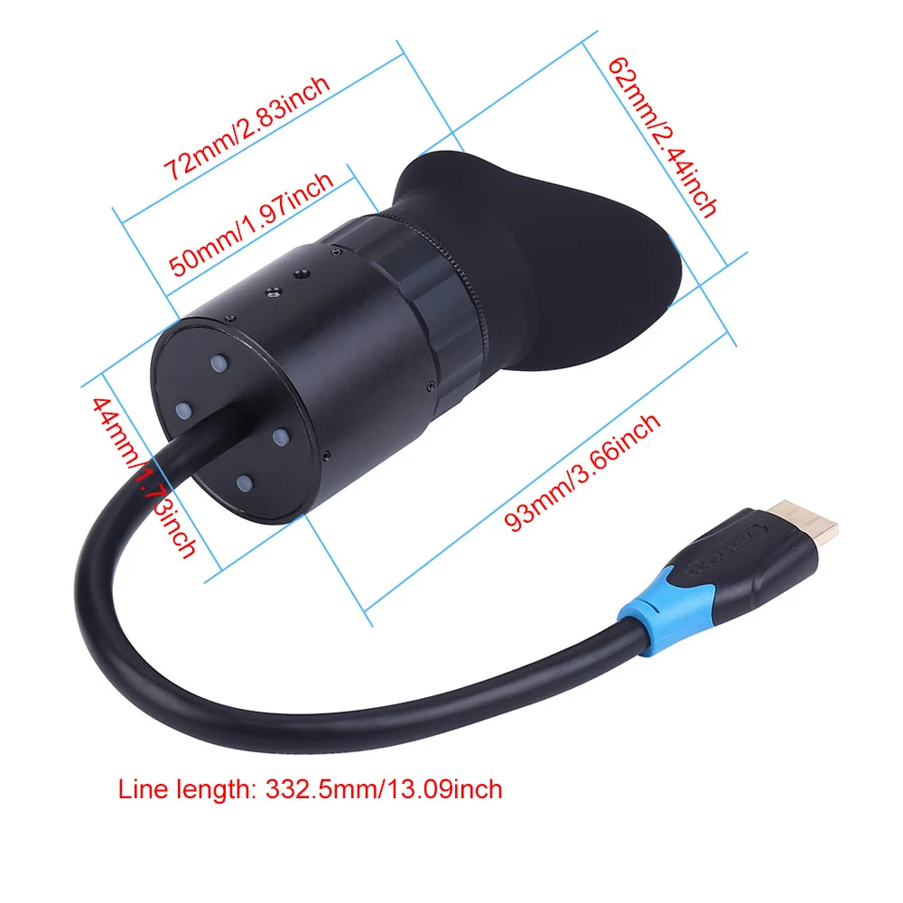 V780H-NEW PRO Tragbare HDMI-kompatible elektronische Sucherkamera, externes Display mit 1/4-Zoll-Schraubenloch-Befestigungssitz