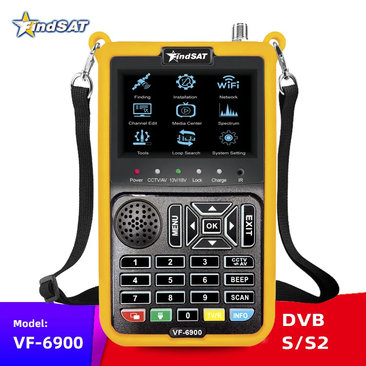 

Findsat VF-6900 HD Digital Satellite Finder Meter VF-6900 Pro DVB-S/DVB S2 3.5" TFT LCD For TV Receiver PK ST-5150 KPT-716TS