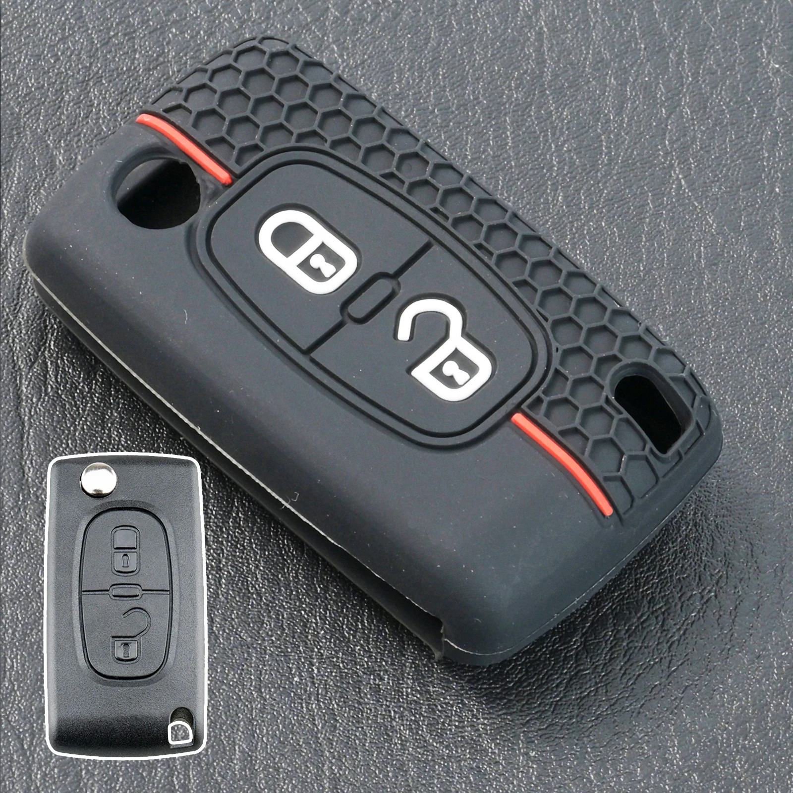 For Peugeot 206 207 307 308 406 407 408 807 3008 5008 Expert Partner Silicone Remote Key Fob Ring Case Cover Protector 2 Button