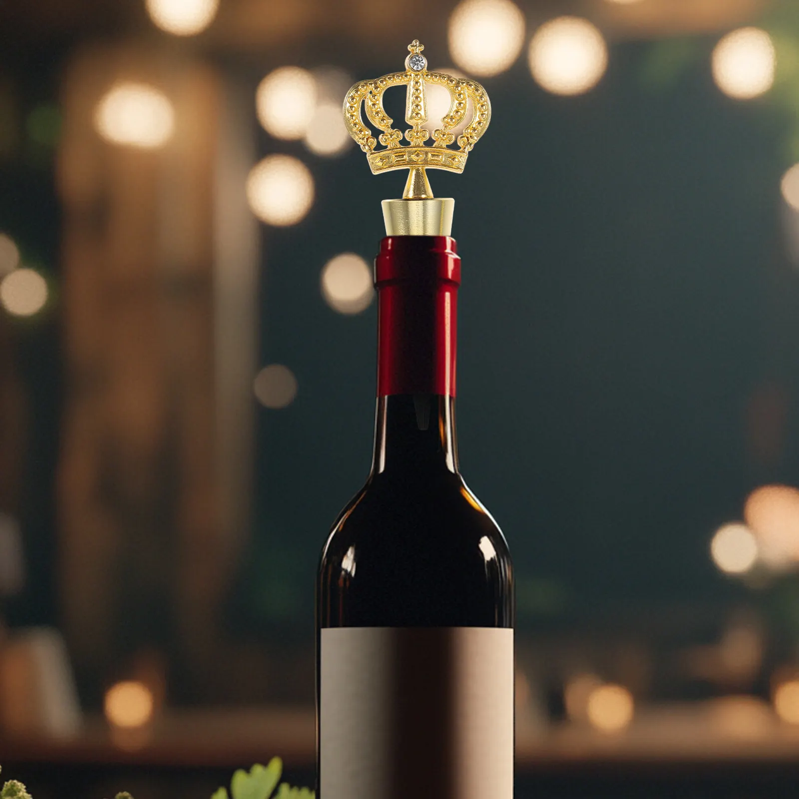 Golden Alloy Stopper Decorative Bottle Plug for Birthday Wedding Party Gatherings Wine Sealer Stopper view 6