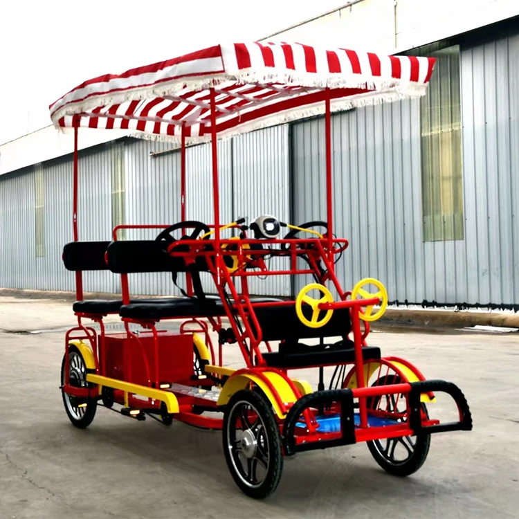 

Fun Surrey Bike Tandem Bicycle for Sale Rental Fashion Park Seaside Cycling Family Pedal Bike Adult