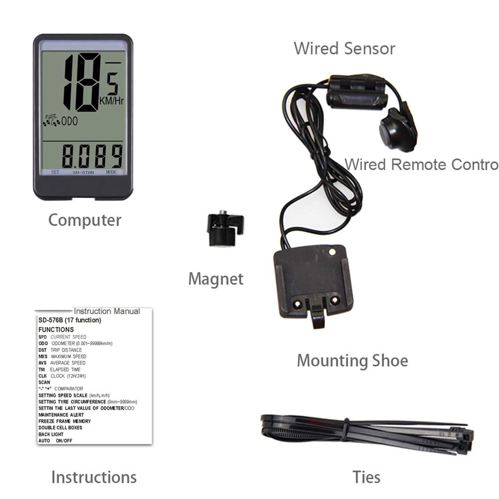 Ordenador impermeable para bicicleta, odómetro inalámbrico y con cable para ciclismo de montaña, cronómetro, velocímetro, reloj Digital LED