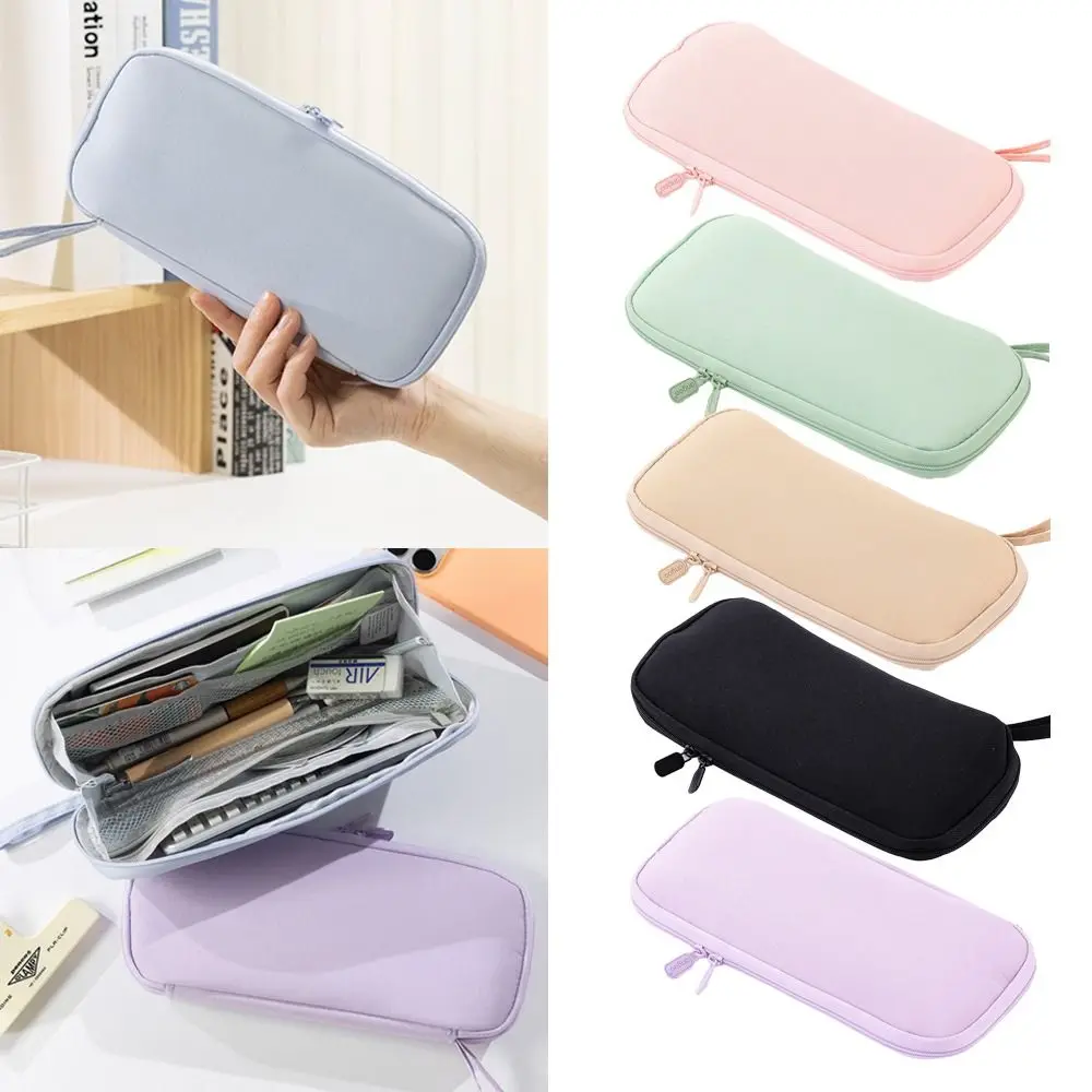 Portable Wide Opening Pencil Case Zipper with Handle Pen Pouch Lightweight School Supplies Pencil Bag for Adults Teens