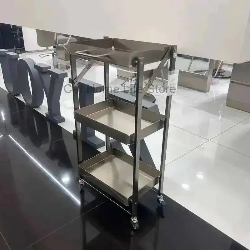 Rolling Helper Trolley Utility Wheels Cosmetic Storage Professional Beauty Salon Furniture Sockets Bar Welding Clinic Hair Gold