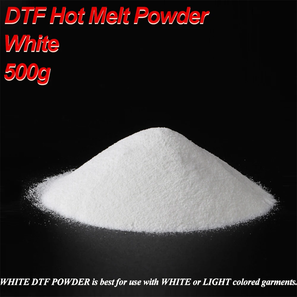 500g DTF Hot Melt Transfer Powder Black or White Adhesive  For Epson Direct To Film T-Shirt Printing Machine