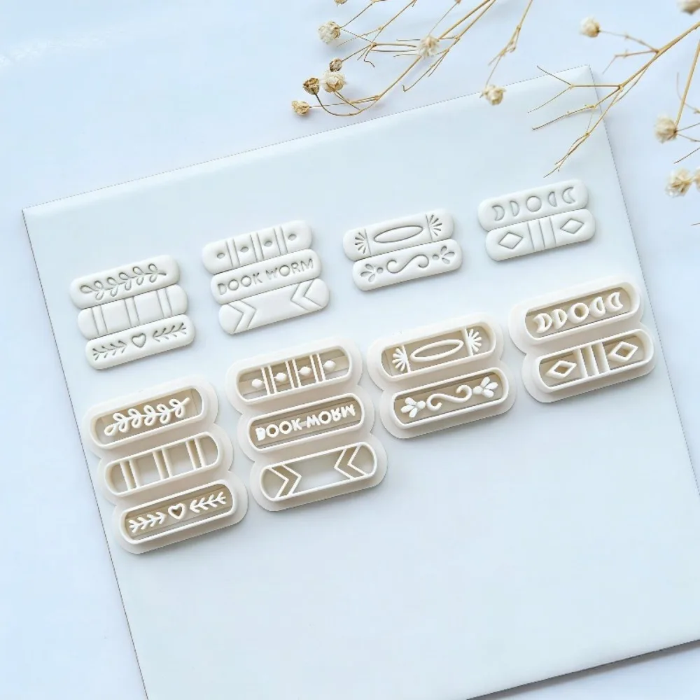 7pcs/set Book Stack Themed Polymer Clay Cutters Set  Stackable Book Molds for DIY Polymer Clay Artists & Crafters Jewelry Making - view 3