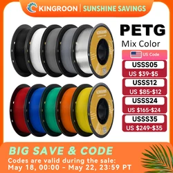 KINGROON PETG 3D Printer Filament 1.75mm 5KG 10KG Mix Color 3D Printing Material 1kg/roll  petg Plastic For FDM 3dprinter