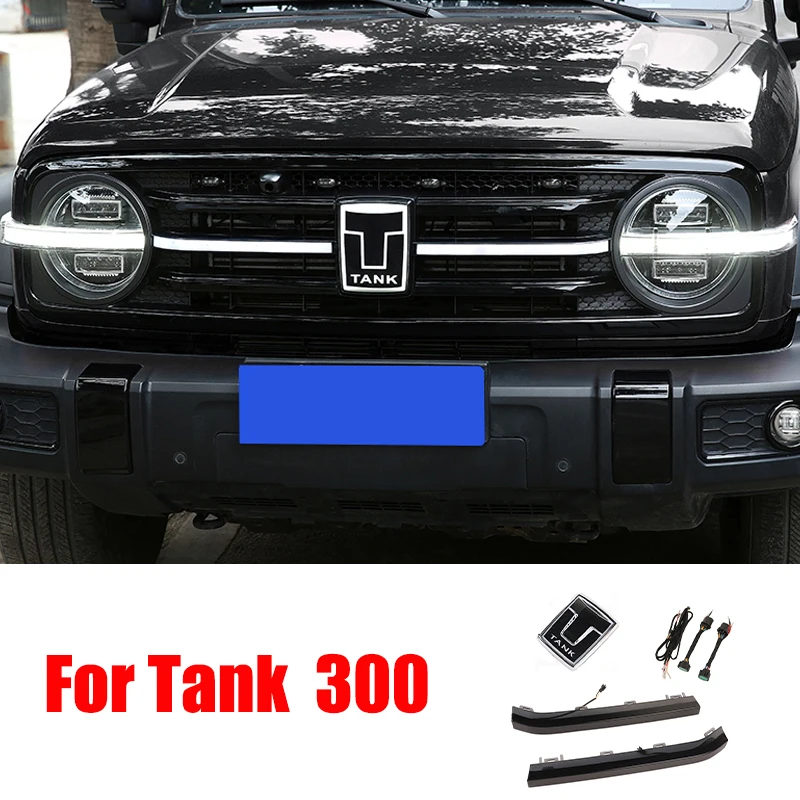 For Great Wall Tank 300 Luminous Logo Grille Penetrating Light Daytime Running Light Modified Atmosphere Light Accessories