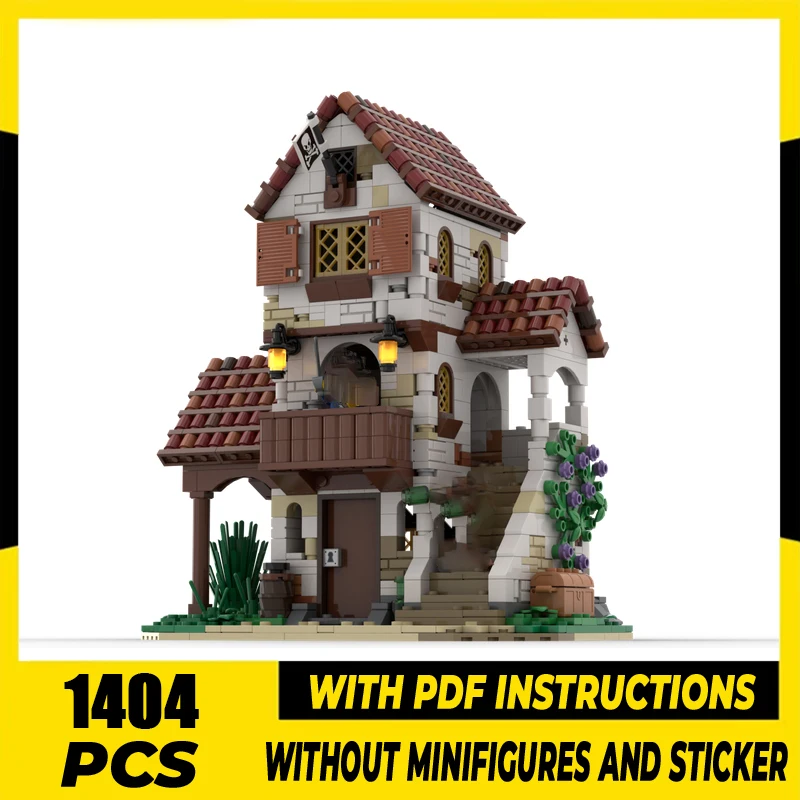 

Moc Building Blocks Pirates Inn (Pirates Series #7) Model Technology Bricks DIY Assembly Holiday Construstion Toy Set Gifts