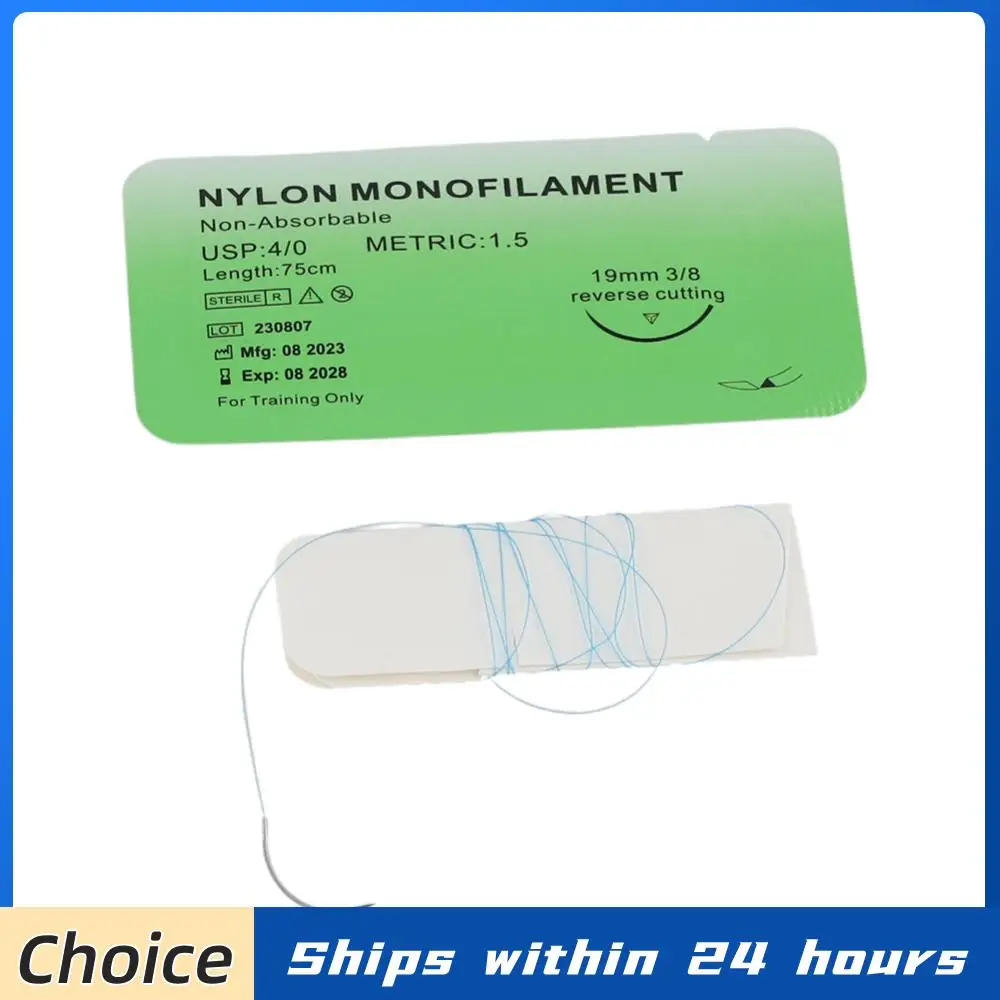 

Набор для наложения швов 4/0: медицинская нить, нейлон, шелк, для ветеринарной практики, безболезненный, для обучения студентов-медиков