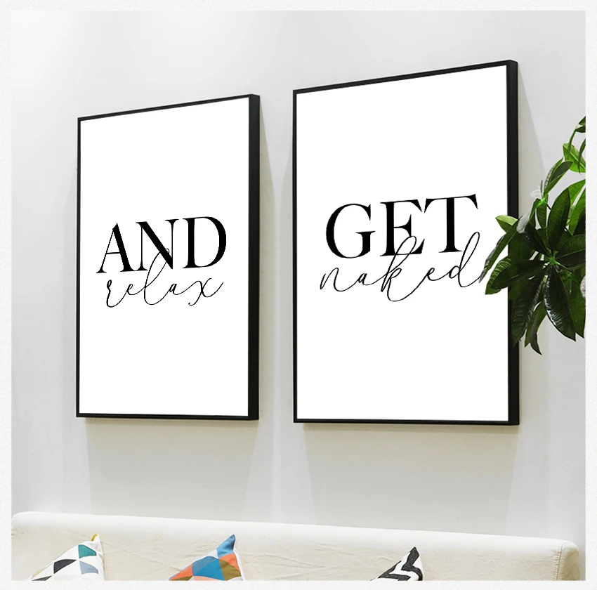 Quote Modular Wall Art Wall Pictures For Bathroom Modern Home Canvas Painting Get Naked and Relax Posters and Prints Toilet Life