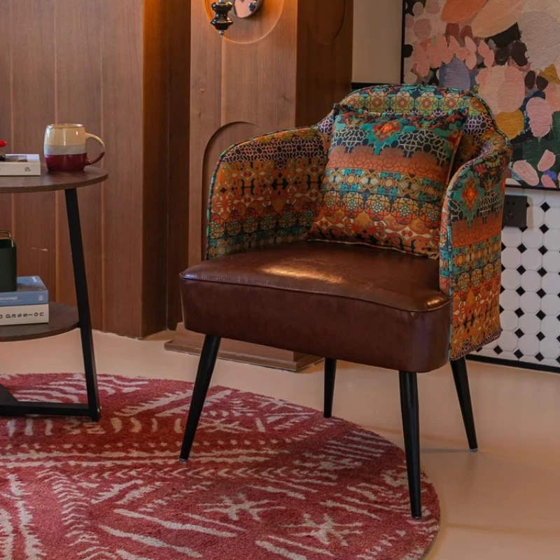 Relax Art Decor Living Room Chairs Brown Flowered Reading Armchair Living Room Chairs Bedroom Comfy Sillas Furniture For Home