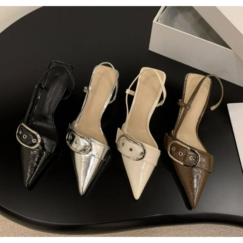 New Retro Fashion Sexy Designer Patent Leather Pointed Toe High Heels Pumps Women Shallow Elegant Wedding Party Shoes view 3