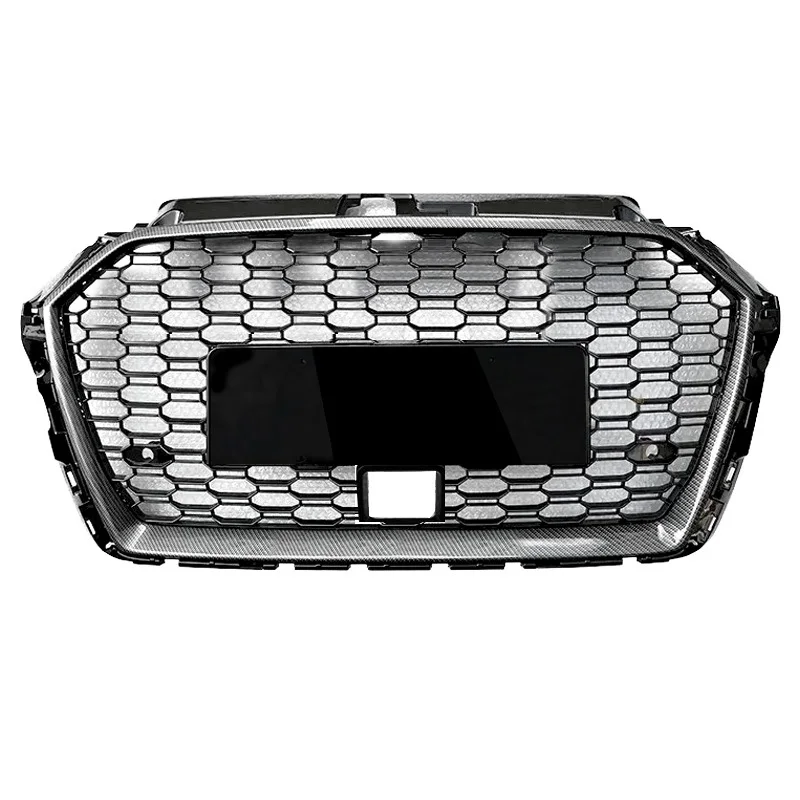 Factory Price Car A3 S3 Gloss Black Honeycomb Grille RS3 Style Carbon Fiber Mesh ACC Grille for A3 S3 8V.5 2017 2018 2019