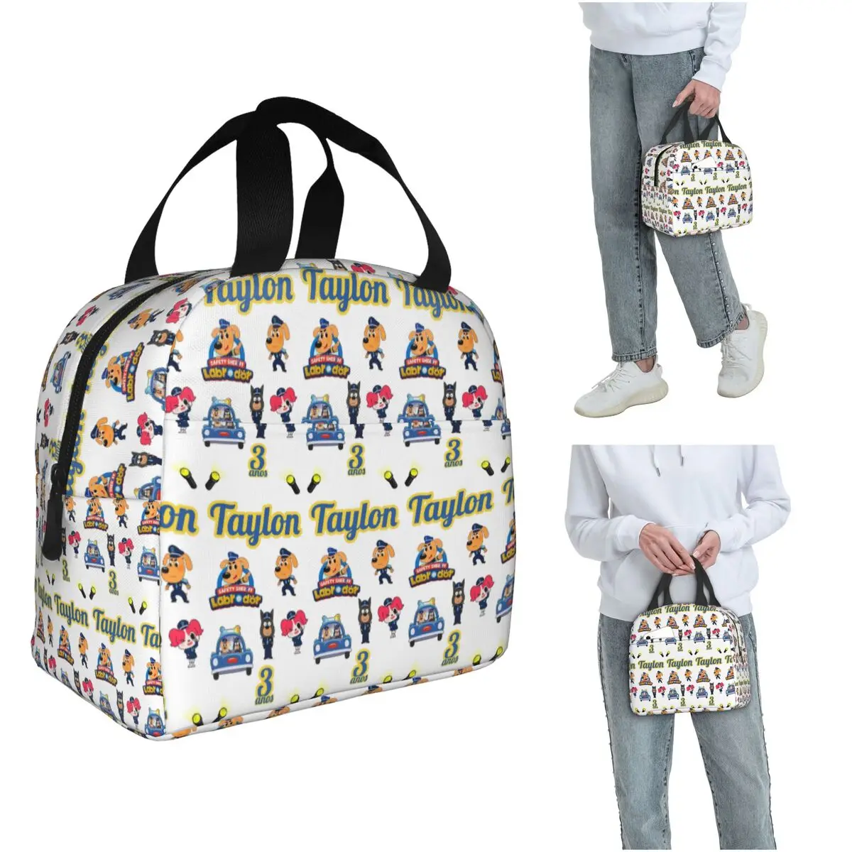 Bolsa Térmica Insulada Topo De Bolo Detetive Labrador Sheriff Labrador para Mulheres e Crianças, Caixas de Comida Portáteis, Bolsa Térmica para Almoço
