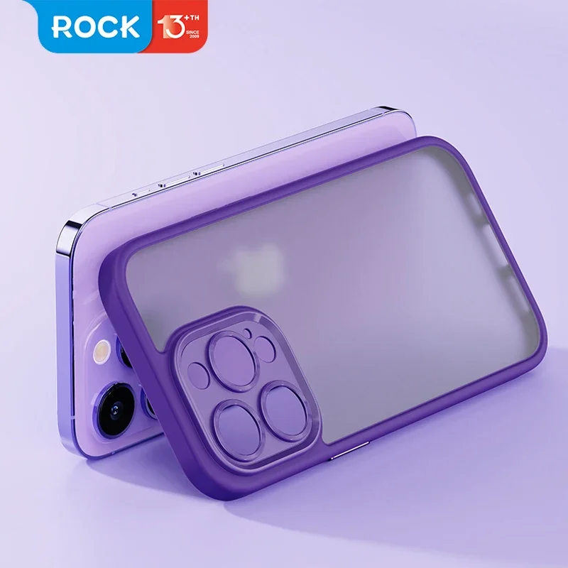 For iPhone 14 Pro Max Case ROCK Translucent Shockproof Hybrid Matte PC Precise Cutout Lens Protection capa for iPhone 14 Plus