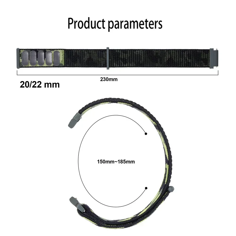 ห่วงไนลอน 20 มม.22 มม.สําหรับผู้เบิกทาง Garmin 55 265 165 965 265 เพลงสร้อยข้อมือสําหรับ Garmin Active/Vivoactive 5/Venu 3/2
