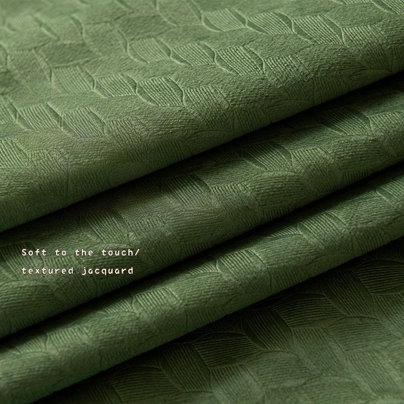 

Modern Simple Thickened Heat Insulation Retro Wheat Ears Velvet Flannel Blackout Living Dining Room Bedroom Premium Curtains