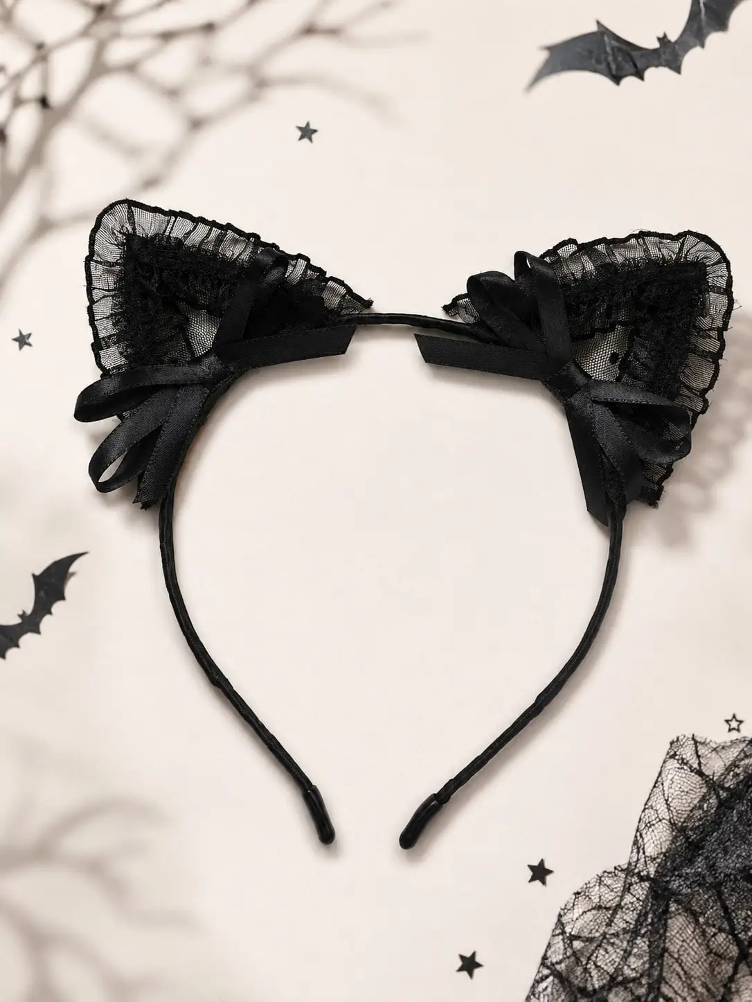 1pcs Fashion Simple Versatile Cat's ears (Steamed cat-ear shaped bread) Bow Tie Hair Hoop For Women Girls Party Hair Accessories