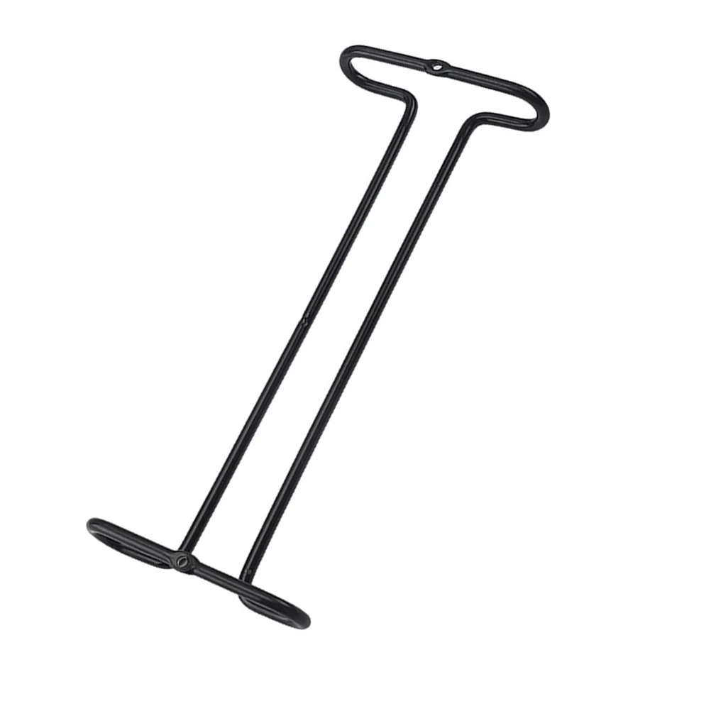 

Metal Glass Holder Hanging Mount Black Smooth Edge Storage Solution Modern Design Fits Under Cabinets