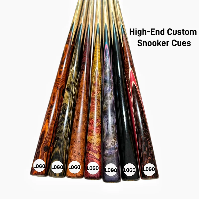 high-end handmade, high-quality snooker cues, North American ash wood shafts, 9.5mm pointed ebony integrated billiard cues
