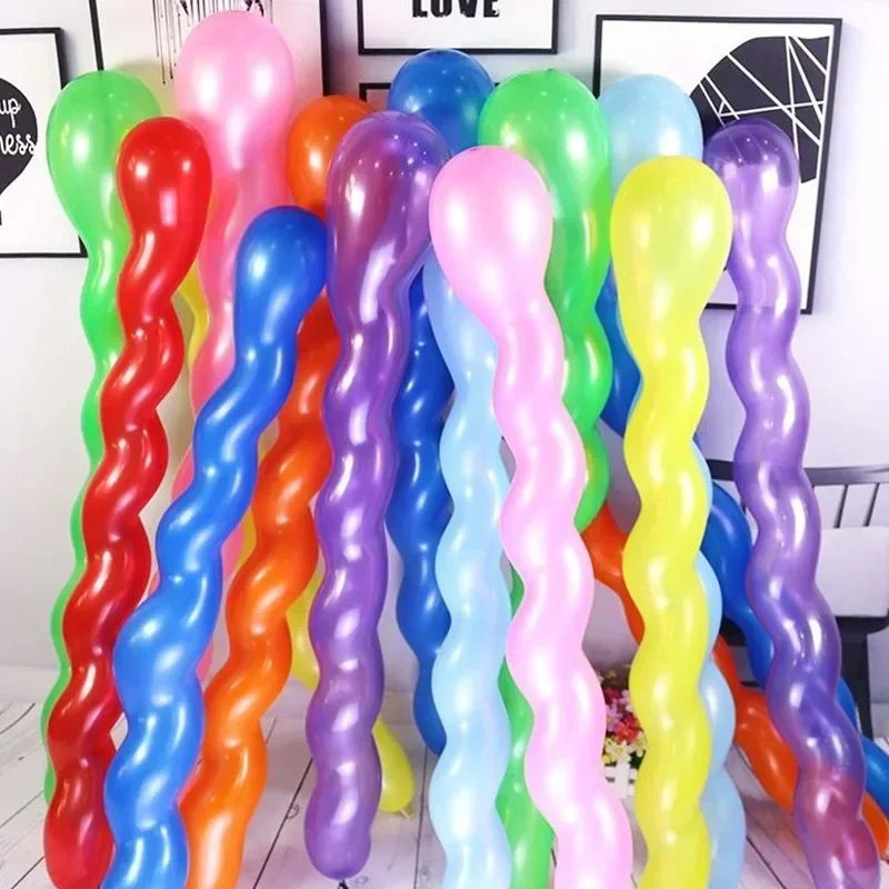 100Pcs/lot Latex Screw Twisted Balloons Spiral Thicken Long Balloon for Christmas Festival Wedding Birthday Party Decor Supplies