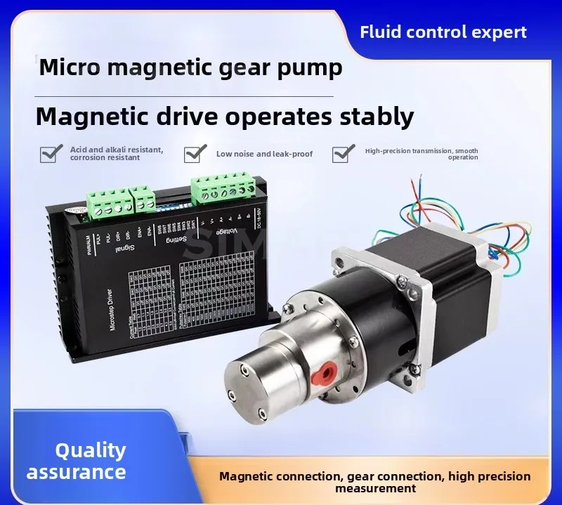 Stainless Steel Magnetic Gear Pump – Micro Self-Priming Metering Pump for Acid Alkali & Organic Solvents, Liquid Filling