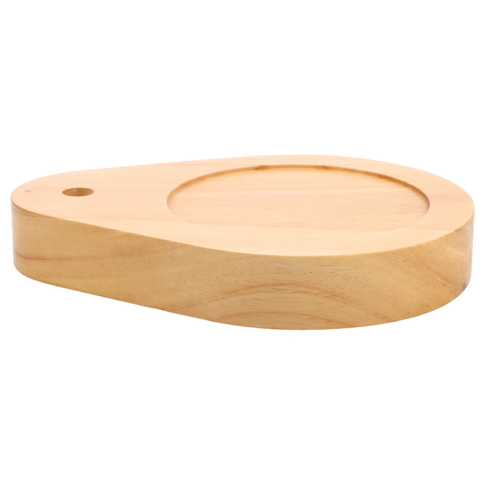 

Wooden Solid Wood Desk Lamp Base Drop-shaped Beige Bedside Table Light Base Vintage Display Stand Natural Aroma Lamps