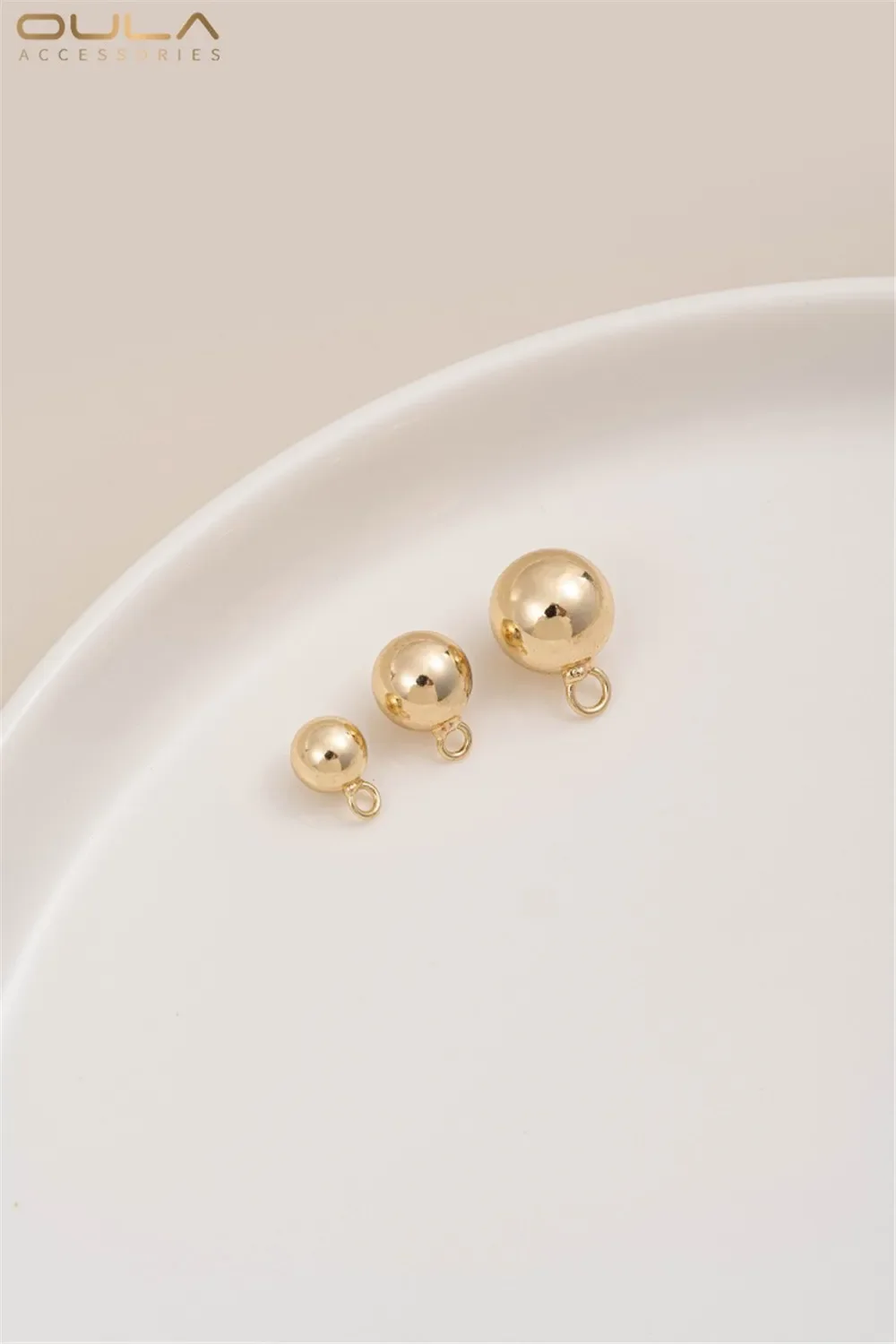 

14K Gold-plated Hollow Hanging Beads Hanging Balls Round Beads Small Pendants DIY Bracelets Jewelry Earrings Hanging Accessories