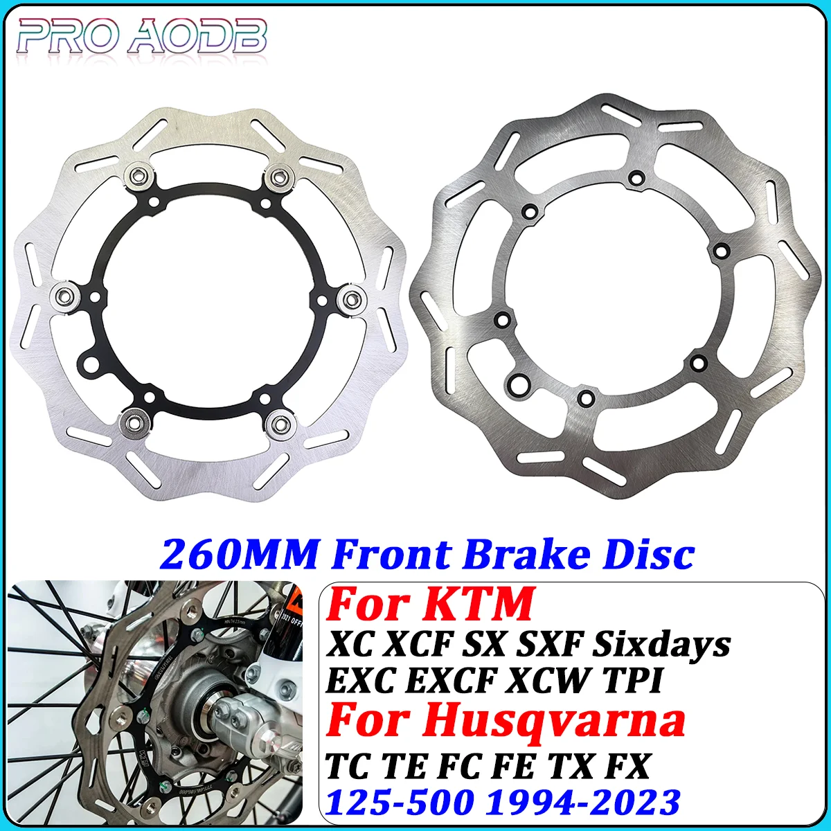 

260mm Front Brake Disc Wave Floating For KTM XC XCF XCW SX SXF EXC EXCF TPi Six Days For Husqvarna FE TE FC TC TX FX 1994-2023