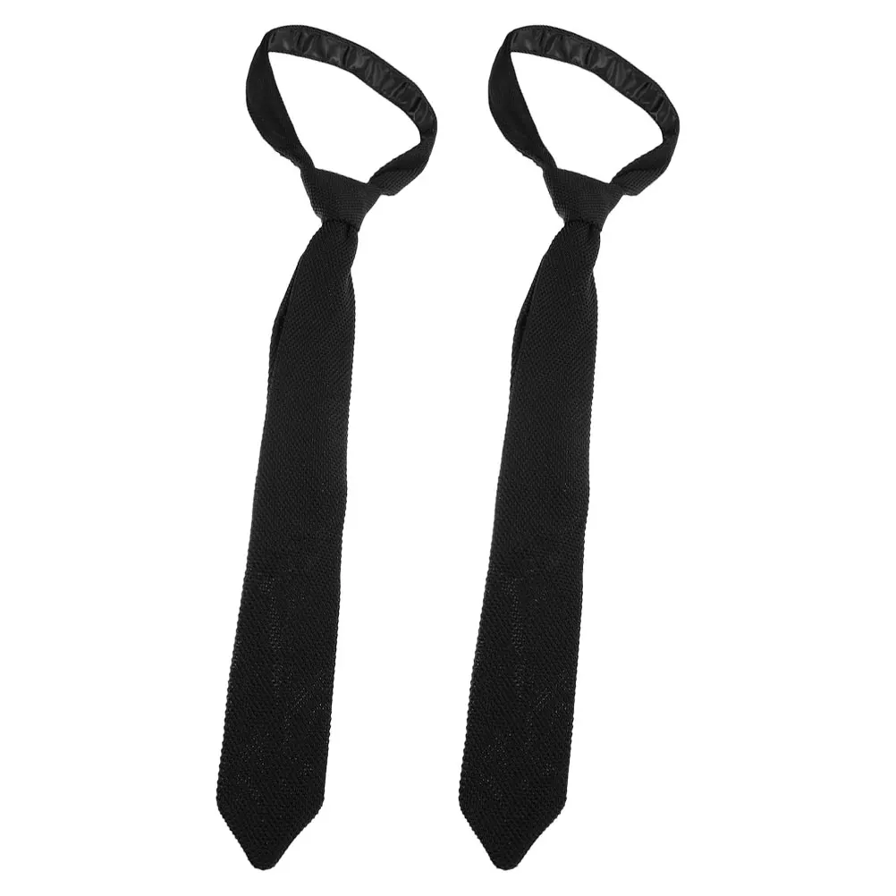 

2pcs Tie for Men Black Clip on Tie Yarn Christmas Pattern Necktie Kids Toddler School Uniform