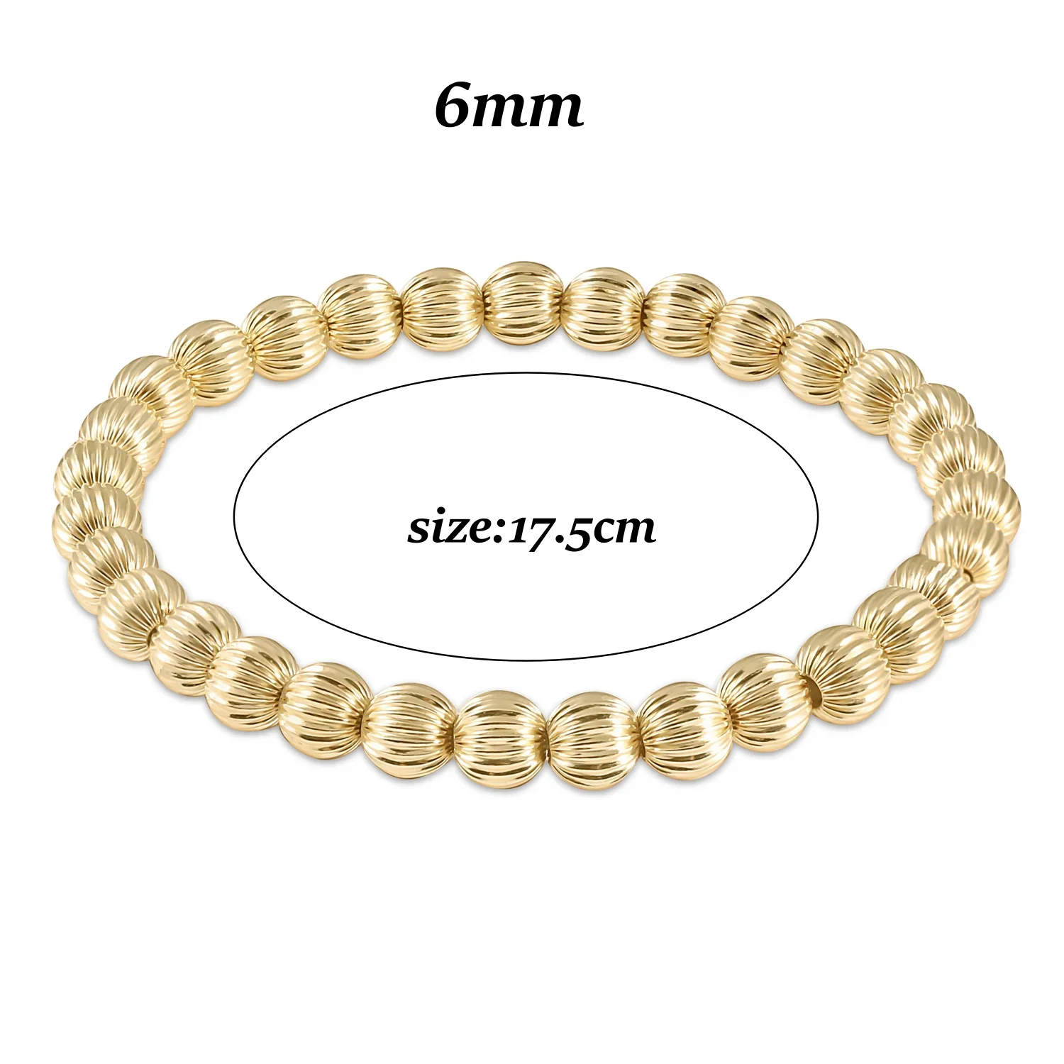 Goldperlen-Stretch-Armbänder für Damen, 18K vergoldet, stapelbar, modischer Schmuck, trendiges Accessoire für Party und Alltag. – Detail 24