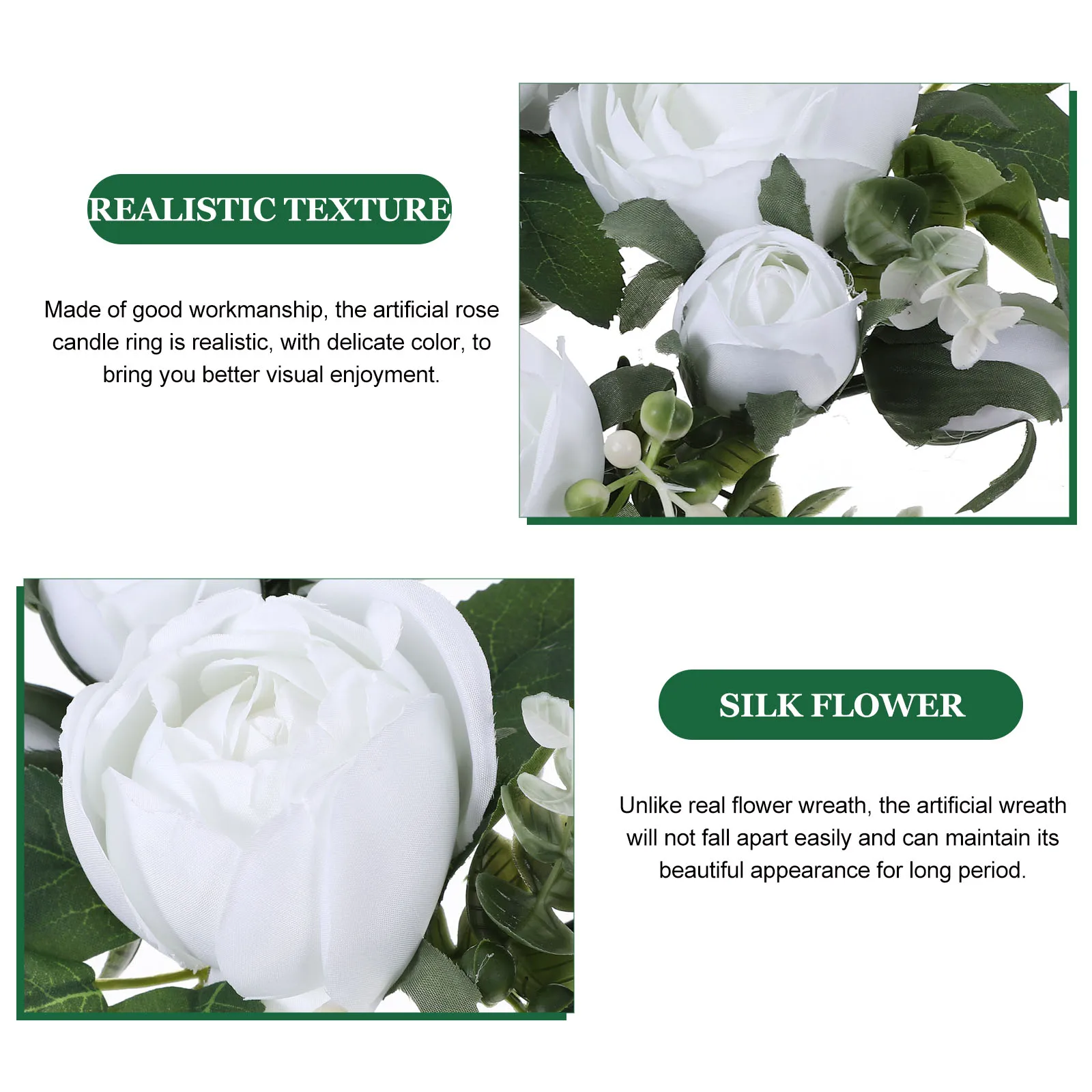

Artificial Rose Ring Wreath For Wedding Party Decoration Floral Ring Wreaths Winter Table Centerpiece Rings For