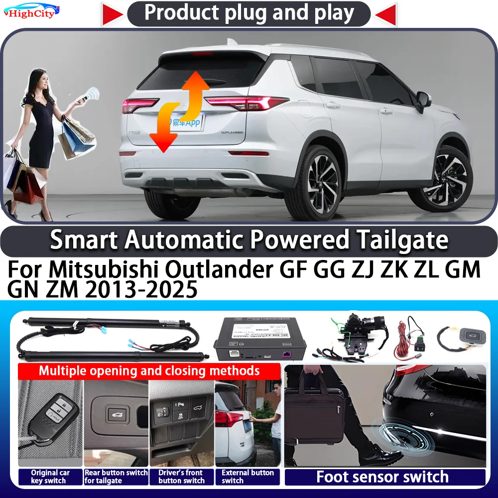 

For Mitsubishi Outlander GF GG ZJ ZK ZL GM GN ZM 2013-2025 Smart Automatic Powered Tailgate Key Trunk Close Kit Power Tailgate