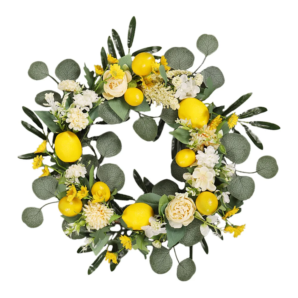 

Simulated Flower Artificial Lemon Door Decor Summer Garland Silk Wedding Summer Wreath Party Spring Wall Decorations