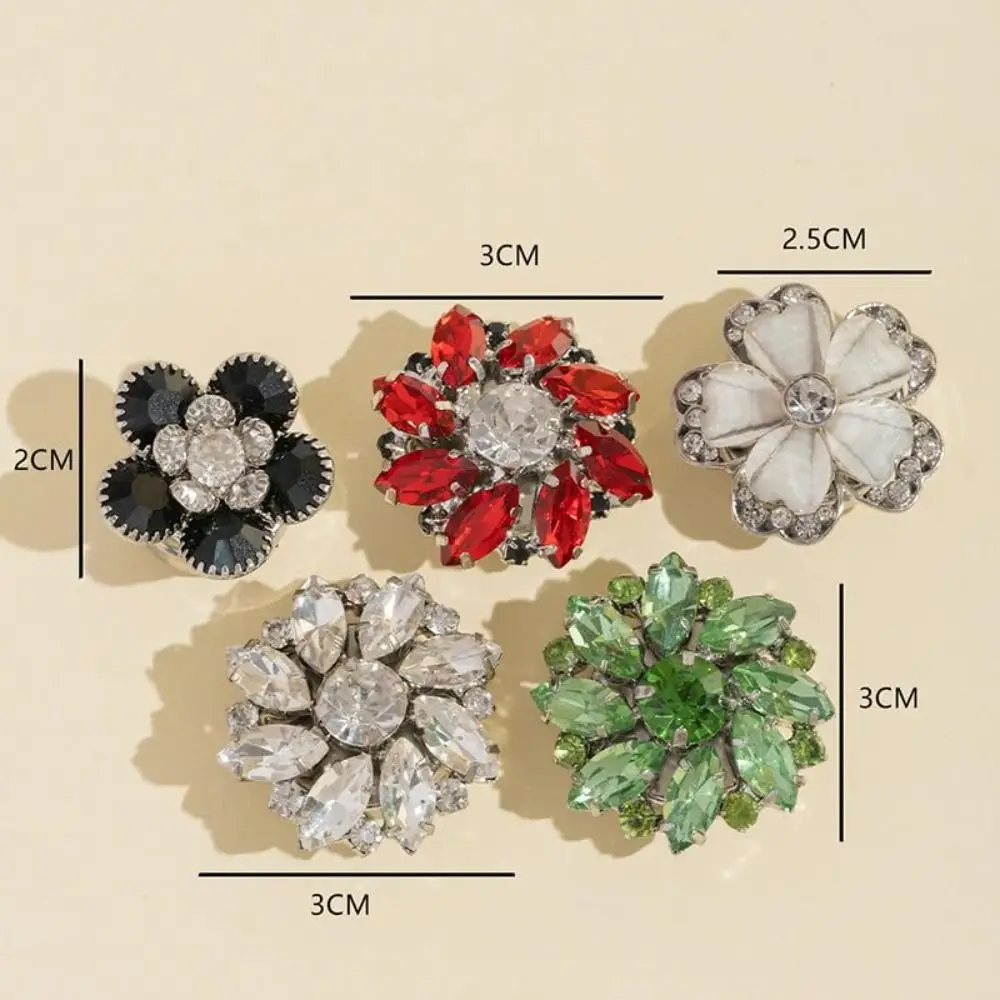 حجر الراين حجر الراين غطاء أزرار DIY الملحقات سبيكة أزرار يغطي مجموعة قميص زر مربع لتزيين فستان القميص