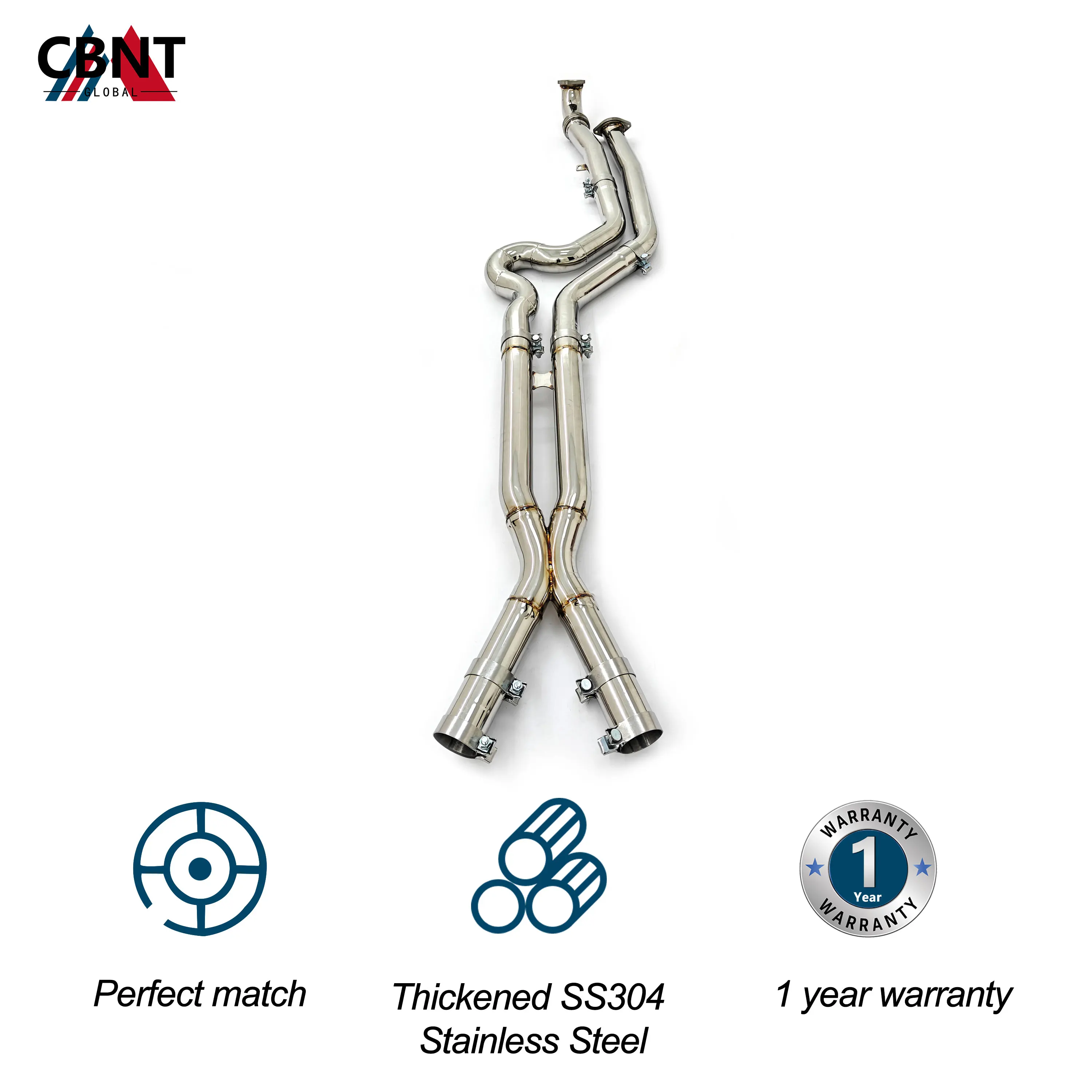 CBNT Equal Length Middle Pipes for BMW M2 M3 M4 G87 G80 G82 3.0T S58 2.75inch/70mm New Design SS304 Midpipe Exhaust Systems