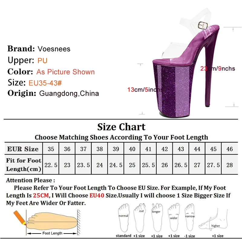 Modern Sandals 9Inch/23cm Crystal Upper Stripper Heels Wrap Platform Sandals Open Toe Pole Dance Shoes Women Sexy Platform Shoes