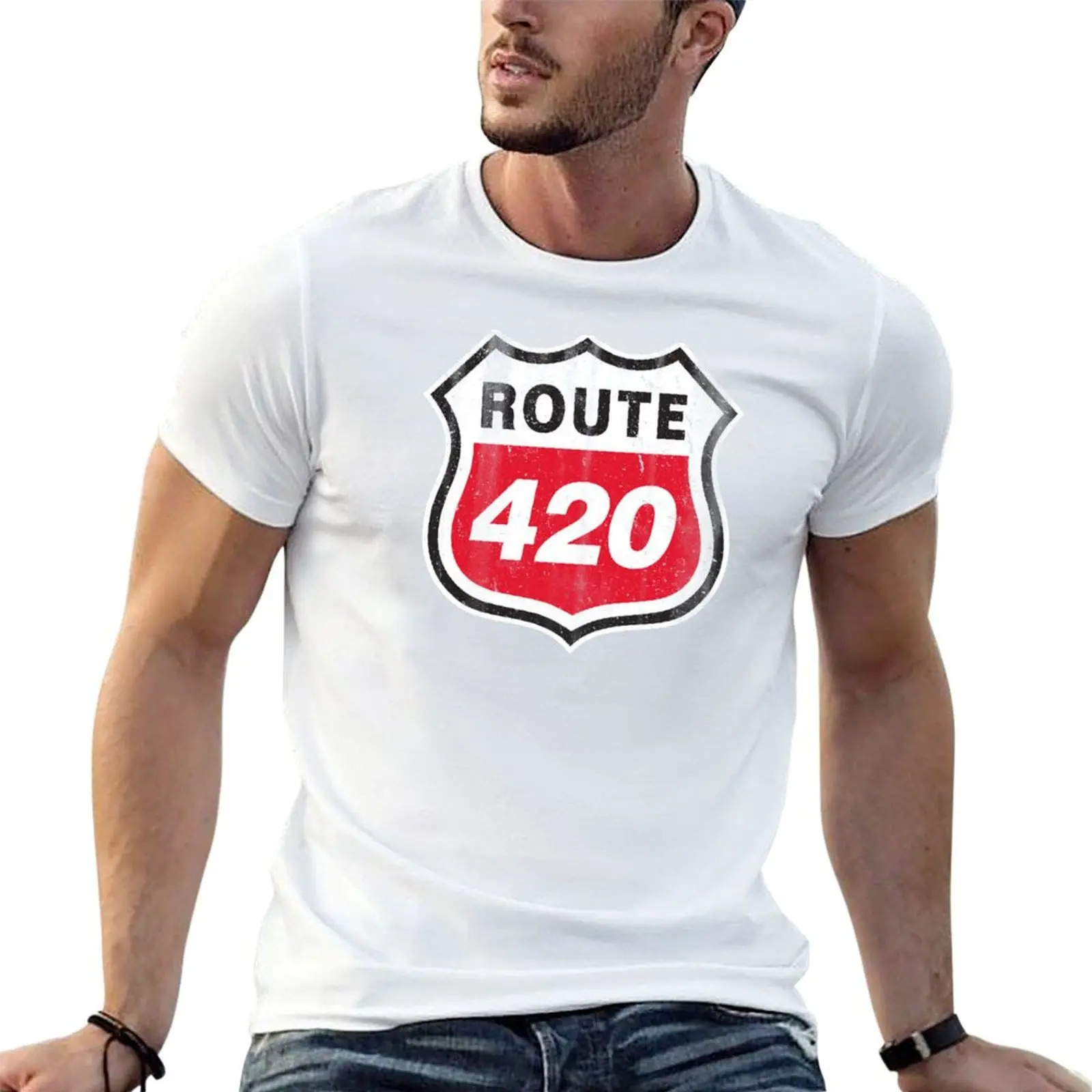 

Vintage Route 420 T-Shirt t shirts cotton 100% cotton t shirt man T-Shirt