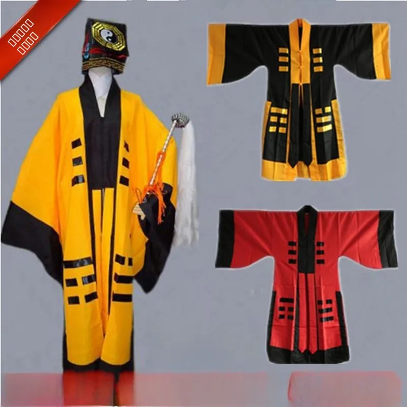 Vestido de actuación de Halloween, ropa de Tai Chi Luo Ba, conjunto de túnica larga para escenario, traje étnico tradicional para mujer