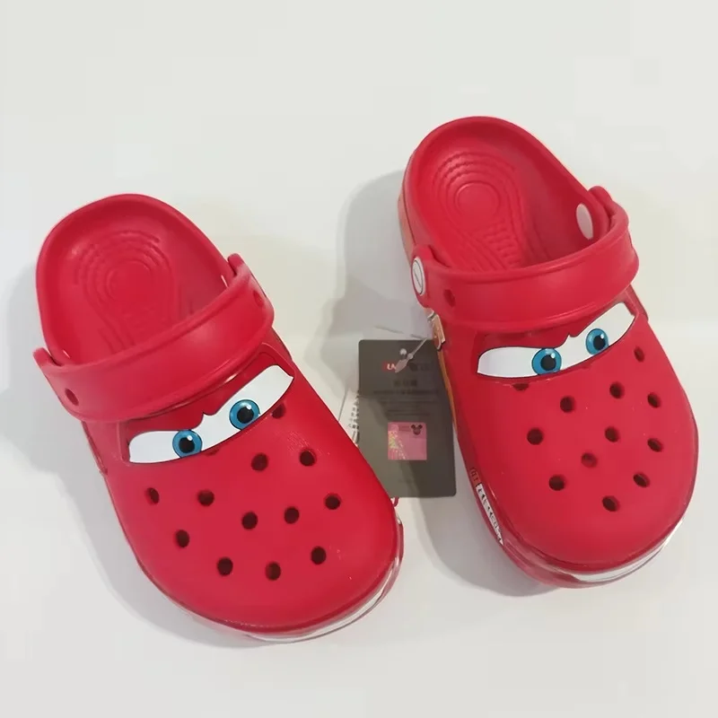 

Cars 95 Mcqueen Hole Shoes Slippers Outdoor Beach Children's Sandals Breathable Clogs Lightweight Non-Slip Shoes For Kids Adults