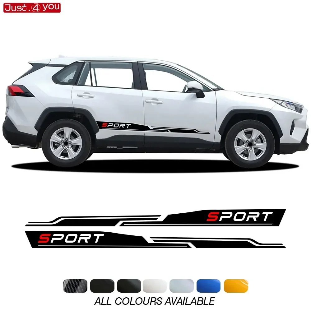 

Car Racing Sport Door Side Skirts Body Stripes Decals Graphics Vinyl Stickers for Toyota RAV4 XA40 XA50
