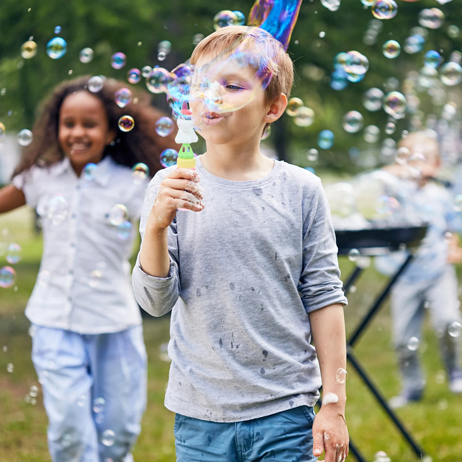 2pcs Cartoon Bubble Maker Sticks Lightweight Safe Kids Portable Outdoor Party Favors Unicorn Design Bubbles Blow Wand
