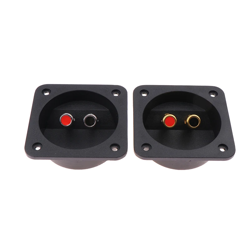 Round Boxes With 2 Banana Jack Gilded Subwoofer Stereo Plug Speaker Terminal Speaker Box Rear Back Panel Wiring Terminal Plug