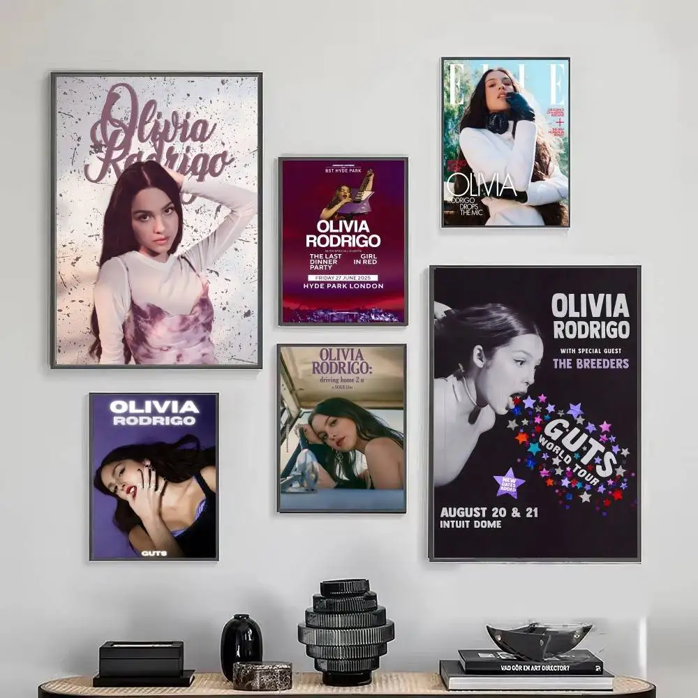 Póster de Olivia Rodrigo, póster de papel blanco, pegatina de papel impermeable, cafetería, Bar, arte estético, pintura de pared